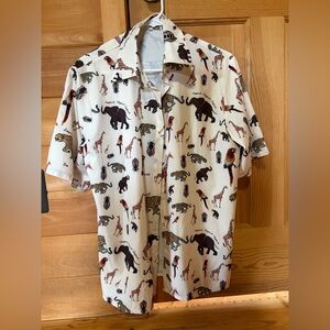 Men's Animal Print Short Sleeve Shirt